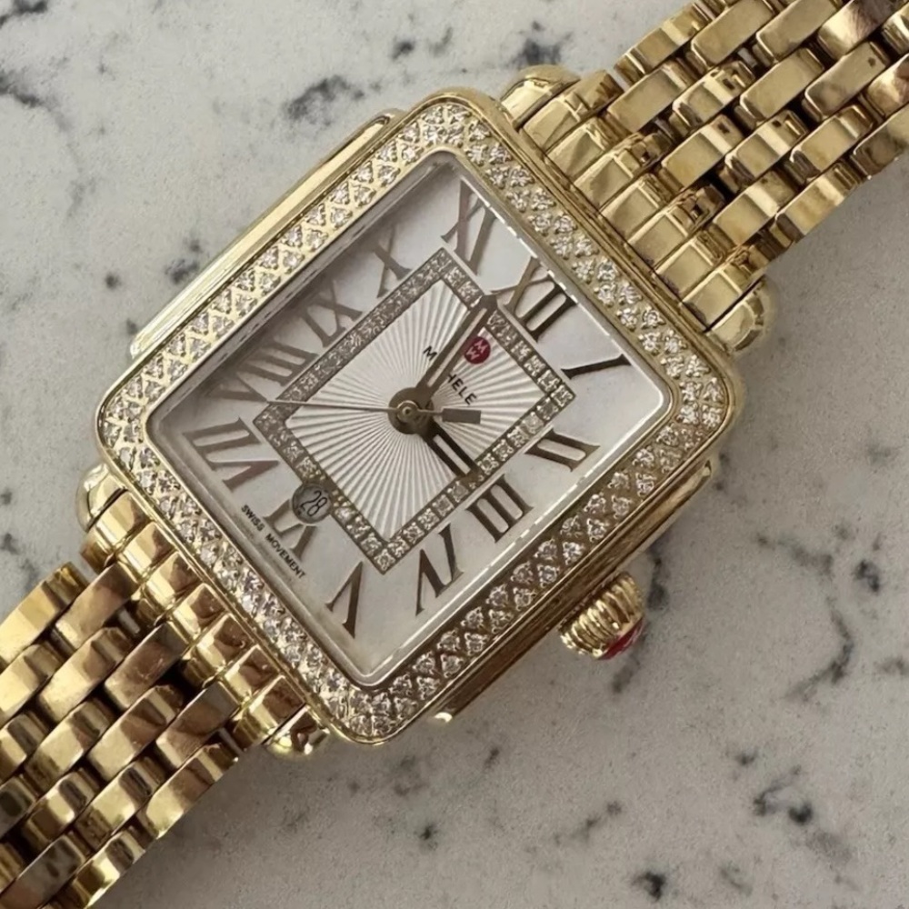 MICHELE DECO -0.60ct. TCW Diamond Lady's 31mm Watch, Bracelet 7.5” MWW06G000003 - Picture 13 of 13